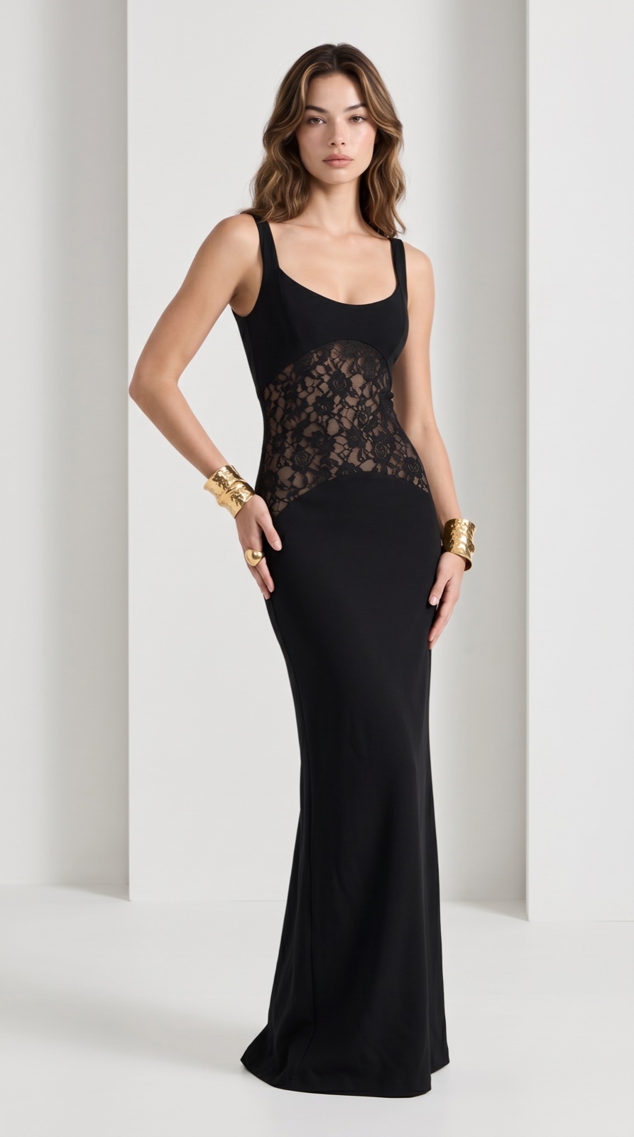 Awrea Paris — robe noire dentelle taille