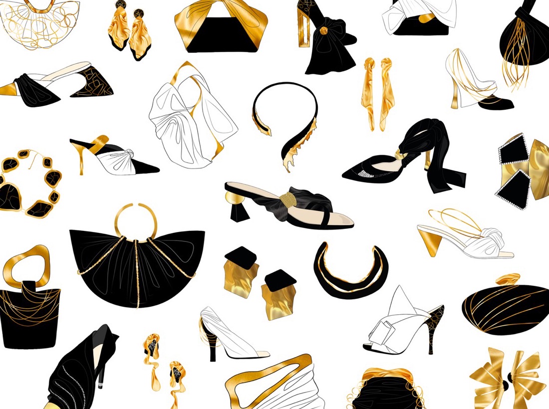 Planche de croquis bijoux et accessoires