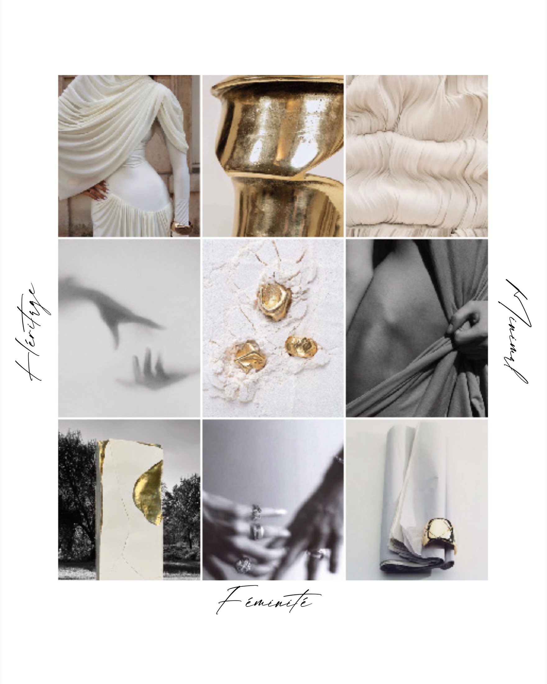 Moodboard — Héritage, Minéral, Féminité